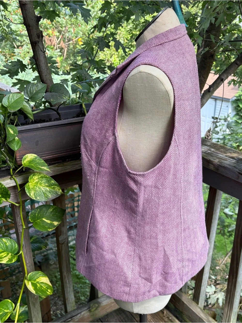 Coldwater Creek Purple White Zig Zag Wool Blend Zip Up Vest Women’s Plus Size 20